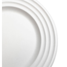 Plato Caña de Azucar Premium Wave Blanco Ø18cm (50 Uds)