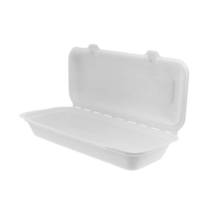 Envase Panini Caña de Azúcar Blanco 290x273x37,5mm (50 Uds)