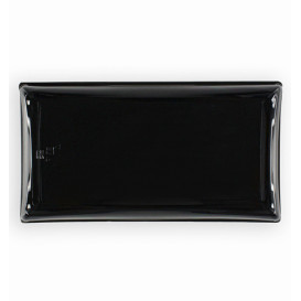 Bandeja Plastico Negra con Tapa PET 12x22cm (120 Uds)