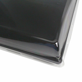Bandeja Plastico Negra con Tapa PET 16x22cm (120 Uds)