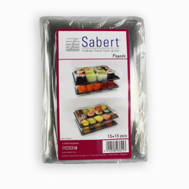 Bandeja Plastico Negra con Tapa PET 16x22cm (120 Uds)