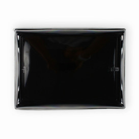 Bandeja Plastico Negra con Tapa PET 16x22cm (120 Uds)
