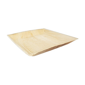 Plato Cuadrado Hoja de Palma 27x27cm (60 Uds)