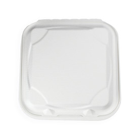 Envase Bisagra Caña de Azúcar 3C 23x23x7,5cm (50 Uds)
