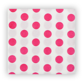 Servilleta Papel "Lunares Fucsia" Punta-Punta 40x40cm (600 Uds)