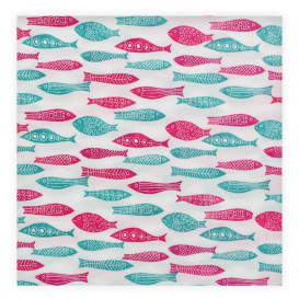 Servilleta Papel "Peces" Punta-Punta 40x40cm (600 Uds)