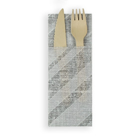 Servilleta Portacubiertos de Papel Barlovento Negro 30x40cm (30 Uds)