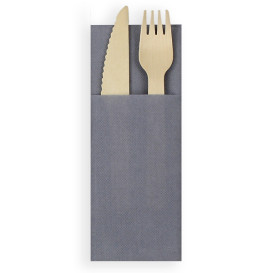 Servilleta Portacubiertos de Papel Gris 30x40cm (30 Uds)