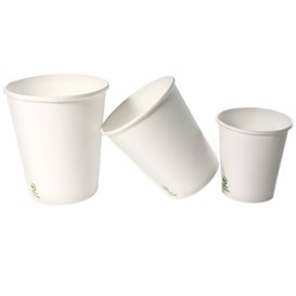 Virsus 500 vasos de papel para café de 90 ml color blanco con logotipo gráfico biodegradables 10 unidades x 50 unidades vaso de cartón para café 500 paletas de madera de abedul 