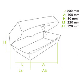 Envase para Sandwich Kraft 20x10x8cm (25 Uds)