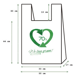 Bolsa Plástico Camiseta 70% Reciclado 50x60cm G200 (700 Uds)