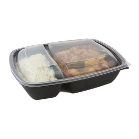 Tapa para Envase Rectangular 2C Negro 23x16,5cm (300 Uds)