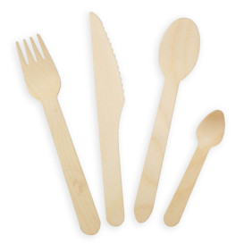 Cuchara de Madera BIO Enfundada 16cm (500 Uds)
