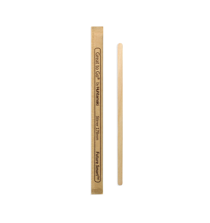 Paletina de Madera para Café Enfundada 17,8cm (1000 Uds)