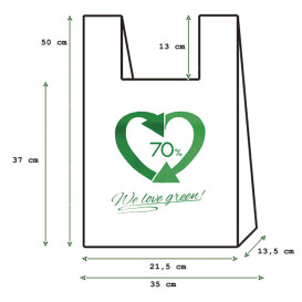 Bolsa Plástico Camiseta 70% Reciclado 35x50cm G200 (1000 Uds)