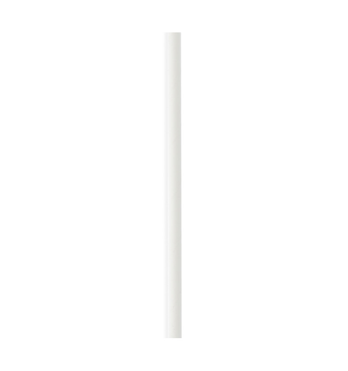 Pajita Recta de Papel Blanco Ø6mm 14,5cm (3000 Uds)