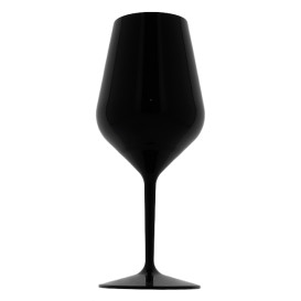 Copa Reutilizable para Vino Tritan Negro 470ml (6 Uds)