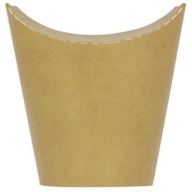 Vaso Antigrasa Carton Efecto Kraft con Solapa 14Oz/420ml (50 Uds)