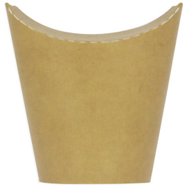 Vaso Antigrasa Carton Efecto Kraft con Solapa 14Oz/420ml (50 Uds)
