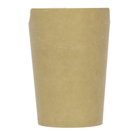 Vaso Antigrasa Carton Efecto Kraft con Solapa 14Oz/420ml (1000 Uds)
