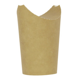 Vaso Antigrasa Carton Efecto Kraft con Solapa 16Oz/480ml (50 Uds)