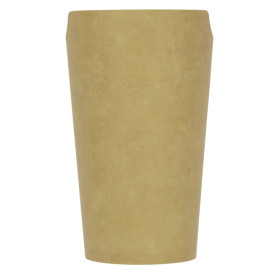 Vaso Antigrasa Carton Efecto Kraft con Solapa 16Oz/480ml (50 Uds)