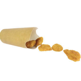 Vaso Antigrasa Carton Efecto Kraft con Solapa 14Oz/420ml (1000 Uds)