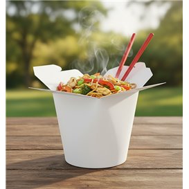 Envase Comida para Llevar 100% ECO Blanco 16Oz/480ml (50 Uds)