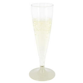 Copa Plastico Cava Pie Beige 140ml 2P (20 Uds)