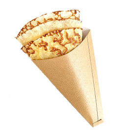 Cono Kraft "Crêpes" 12x2,5x19cm 300g/m² (100 Uds)