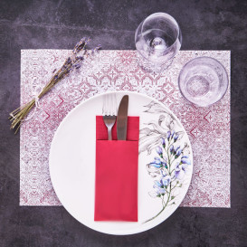 Mantel Individual Papel 30x40cm "Mosaico" Burdeos 40g/m² (1000 Uds)
