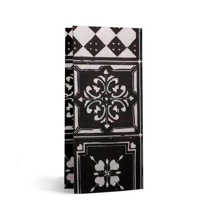 Servilleta Papel 1/8 33x40cm "Alhambra" Negro Punta-Punta (2000 Uds)
