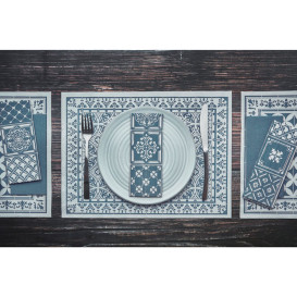 Servilleta Papel 1/8 33x40cm "Alhambra" Turquesa Punta-Punta (2000 Uds)
