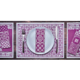 Servilleta Papel 1/8 33x40cm "Alhambra" Berenjena Punta-Punta (50 Uds)