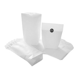 Bolsa de Papel Cilíndrica con Base Hexagonal Blanco 19x26cm (50 Uds)