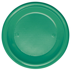 Plato de Plastico PS Hondo Verde Ø220mm (600 Uds)