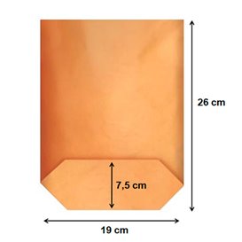 Bolsa de Papel Cilíndrica con Base Hexagonal Kraft 19x26cm (50 Uds)