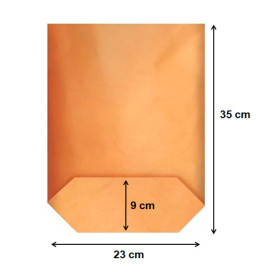 Bolsa de Papel Cilíndrica con Base Hexagonal Kraft 23x35cm (1000 Uds)