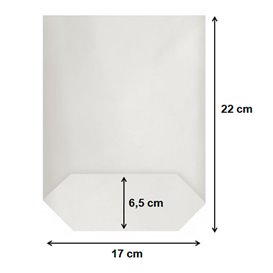 Bolsa de Papel Cilíndrica con Base Hexagonal Blanco 17x22cm (50 Uds)