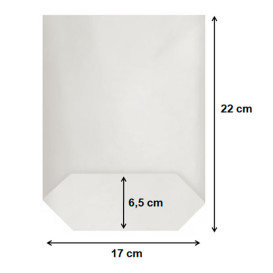 Bolsa de Papel Cilíndrica con Base Hexagonal Blanco 17x22cm (1000 Uds)