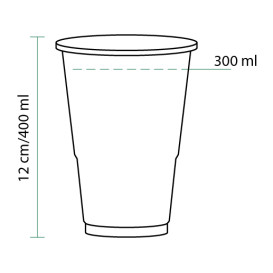 Vaso de Plastico PP Transparente 400 ml (1550 Unidades)