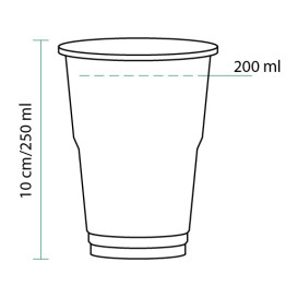 Vaso de Plastico PET Cristal Transparente 250 ml (50 Uds)