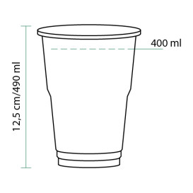 Vaso de Plastico PET Cristal Transparente 490 ml (60 Uds)