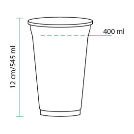 Vaso de Plástico Rígido de PET 545ml Ø9,8cm (600 Uds)