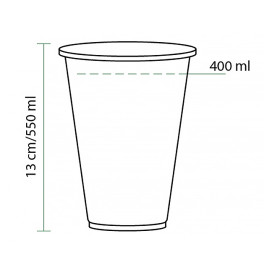 Vaso PLA Bio Transparente 550ml Ø95mm (70 Uds)