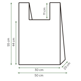 Bolsa Plastico Camiseta 100% Biodegradable 50x55cm (100 Uds)