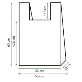 Bolsa Plastico Camiseta 100% Biodegradable 55x60cm (500 Uds)