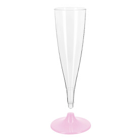 Copa Plástico Reutilizable Cava Pie Rosa 140ml 2P (48 Uds)