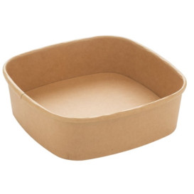 Tarrina Cuadrada de Cartón Kraft 750ml 17x17x5cm (300 Uds)