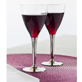 Copa de Plastico Vino Pie Plata 130ml (100Uds)